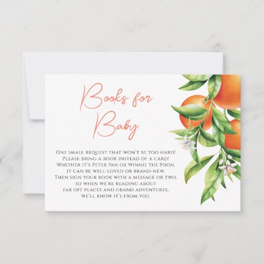 Orange Citrus Süsse on Way Books for Baby Card Save The Date (Vorderseite)