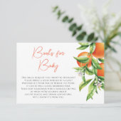 Orange Citrus Süsse on Way Books for Baby Card Save The Date (Stehend Vorderseite)