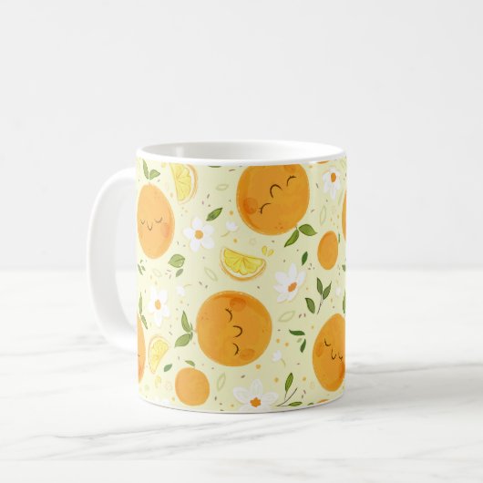 Orange Citrus Tasse (Vorderseite Links)
