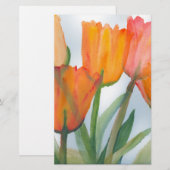 Orange Citrus Tulips Briefpapier (Vorne/Hinten)