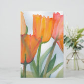 Orange Citrus Tulips Briefpapier (Stehend Vorderseite)