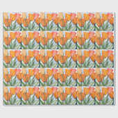 Orange Citrus Tulips Geschenkpapier (Flach)