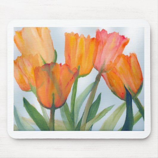 Orange Citrus Tulips Mousepad (Vorne)