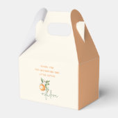 Orange Citrus Two Little Cuties Twin Baby Shower Geschenkschachtel (Rückseite)