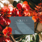 Orange Citrus Watercolor Botanical Wedding RSVP Karte