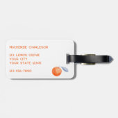 Orange Citrus Watercolor Monogram Mediterranean Gepäckanhänger (Rückseite horizontal)