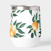 Orange Citrus Watercolor Monogram Name (Rechts)