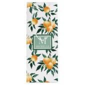 Orange Citrus Watercolor Monogram Name Geschenktüte Für Weinflaschen (Rückseite)