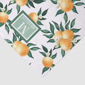 Orange Citrus Watercolor Monogram Name Seidenpapier (Ausschnitt)