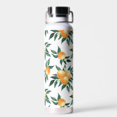 Orange Citrus Watercolor Monogram Name Trinkflasche (Rückseite)