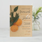 ORANGE CITRUS WATERCOLOR WEDING INVITATION EINLADUNG (Stehend Vorderseite)