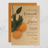ORANGE CITRUS WATERCOLOR WEDING INVITATION EINLADUNG (Vorne/Hinten)