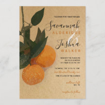 ORANGE CITRUS WATERCOLOR WEDING INVITATION