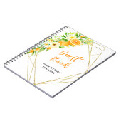 Orange Citrus Wedding Gästebuch Notizblock (Linke Seite)