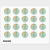 Orange Citrus Wedding Label Runder Aufkleber (Blatt)