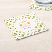 Orange Citrus Wedding Rechteckiger Pappuntersetzer (angewinkelt)
