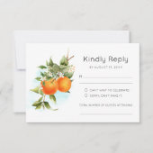 Orange Citrus Wedding RSVP Card (Vorderseite)