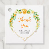 Orange Citrus Wedding Vielen Dank Geschenkanhänger (Vorderseite)
