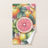 Orange Citrus Whimsical Watercolor Obstbäume & Blü Badhandtuch Set (Handtuch)