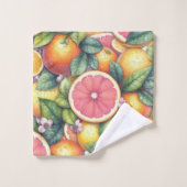 Orange Citrus Whimsical Watercolor Obstbäume & Blü Badhandtuch Set (Waschlappen)