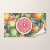 Orange Citrus Whimsical Watercolor Obstbäume & Blü Badhandtuch Set (Handtuch)