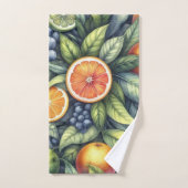 Orange Citrus Whimsical Watercolor Obstbäume & Blü Badhandtuch Set (Handtuch)