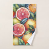 Orange Citrus Whimsical Watercolor Obstbäume & Blü Badhandtuch Set (Handtuch)