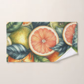 Orange Citrus Whimsical Watercolor Obstbäume & Blü Badhandtuch Set (Handtuch)