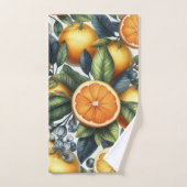 Orange Citrus Whimsical Watercolor Obstbäume & Blü Badhandtuch Set (Handtuch)