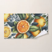 Orange Citrus Whimsical Watercolor Obstbäume & Blü Badhandtuch Set (Handtuch)