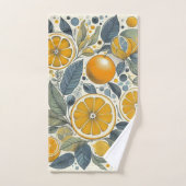 Orange Citrus Whimsical Watercolor Obstbäume & Blü Badhandtuch Set (Handtuch)