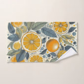 Orange Citrus Whimsical Watercolor Obstbäume & Blü Badhandtuch Set (Handtuch)