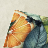 Orange Citrus Whimsical Watercolor Obstbäume & Blü Strandtuch (Beispiel)