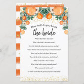 Orange Citrus Wie gut kennen Sie das Bride Game? (Vorne/Hinten)