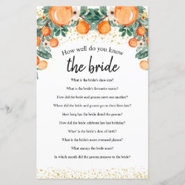 Orange Citrus Wie gut kennen Sie das Bride Game?