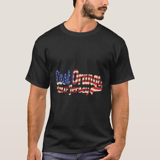 Orange City New Jersey American Flag T-Shirt (Vorderseite)