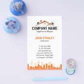 Orange Cityscape Home Builder Construction Flyer (Einzeln)