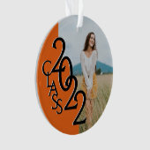 Orange Class 2022 Abschluss Foto Ornament (Vorderseite)