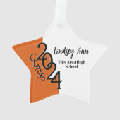 Orange Class 2024 Abschluss Foto Ornament (Rückseite)