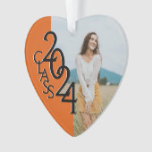 Orange Class 2024 Abschluss Foto Ornament (Vorderseite)