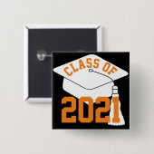 Orange Class of 2024 Grad Cap Button (Vorne & Hinten)