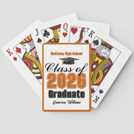 Orange Class of 2026 Custom Graduation Party Spielkarten