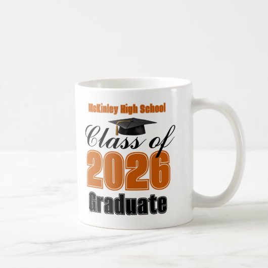 Orange Class of 2026 Graduation Keepsake Kaffeetasse (Rechts)