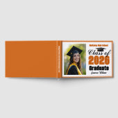 Orange Class of 2026 Photo Small Graduation Gästebuch (Voll)