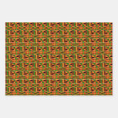 Orange Classic Kente Set 3 Geschenkpapier Set (Vorderseite 3)