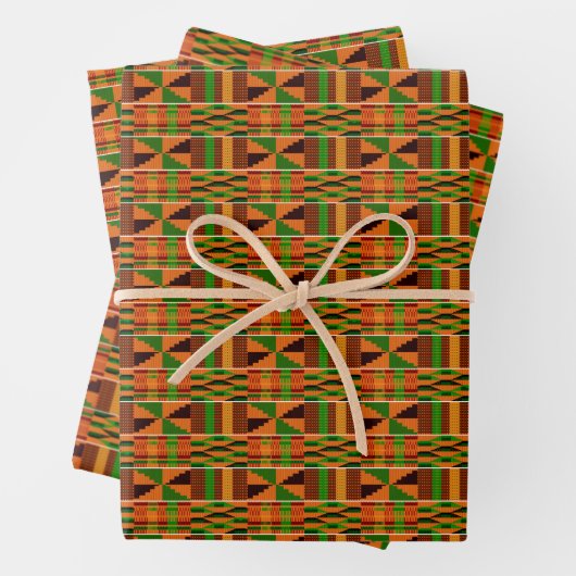 Orange Classic Kente Set 3 Geschenkpapier Set (Beispiel)