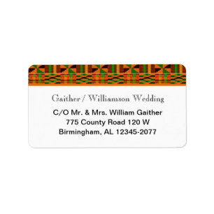 Orange Classic Kente UAWG Return Labels Adressaufkleber