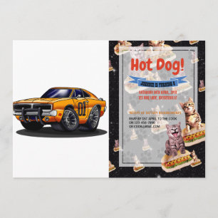 Orange Classic Muscle Car    - Wählen Sie die Rück Einladung