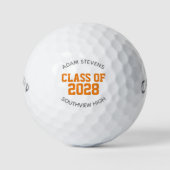 Orange Classic Varsity Graduate Class Gift Golfball (Vorderseite)