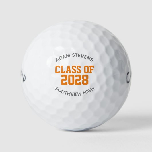 Orange Classic Varsity Graduate Class Gift Golfball (Vorderseite)